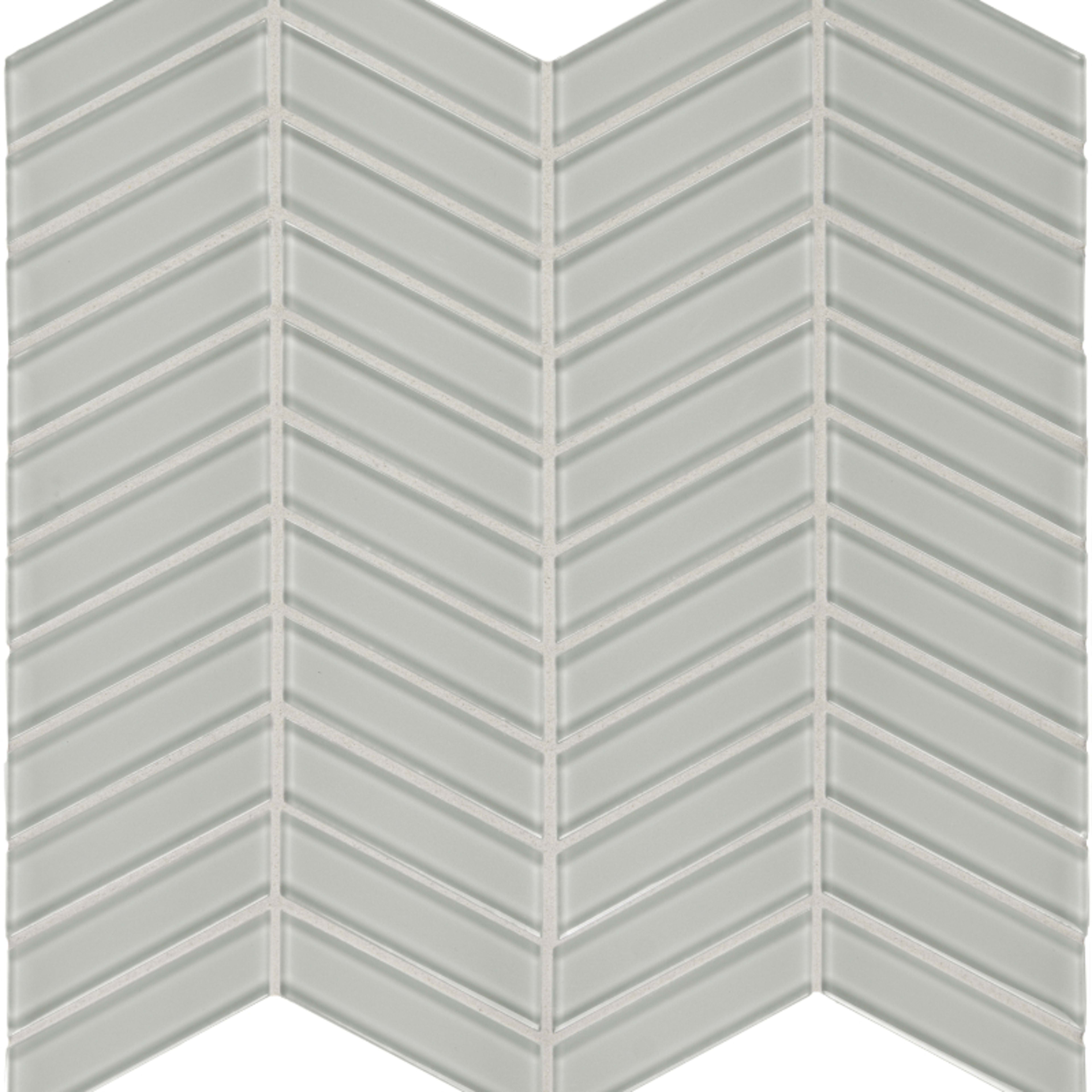 Element in Mist Chevron Mosaic Glass Tile
