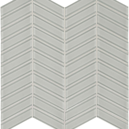 Element in Mist Chevron Mosaic Glass Tile