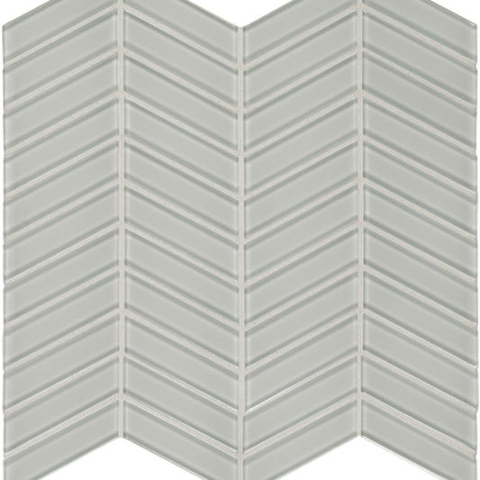 Element in Mist Chevron Mosaic Glass Tile