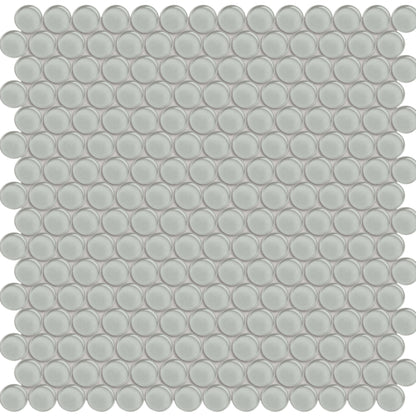 Element in Mist Penny Round Mosaic Glass Tile