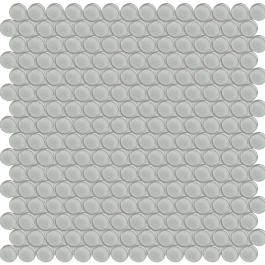 Element in Mist Penny Round Mosaic Glass Tile
