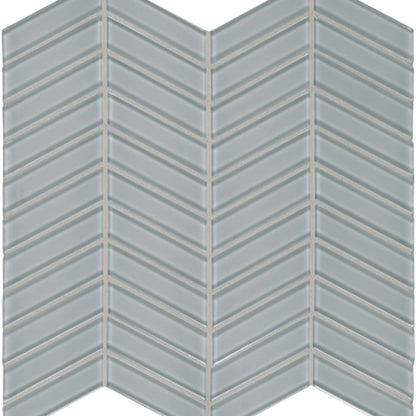 Element in Shadow Chevron Mosaic Glass Tile