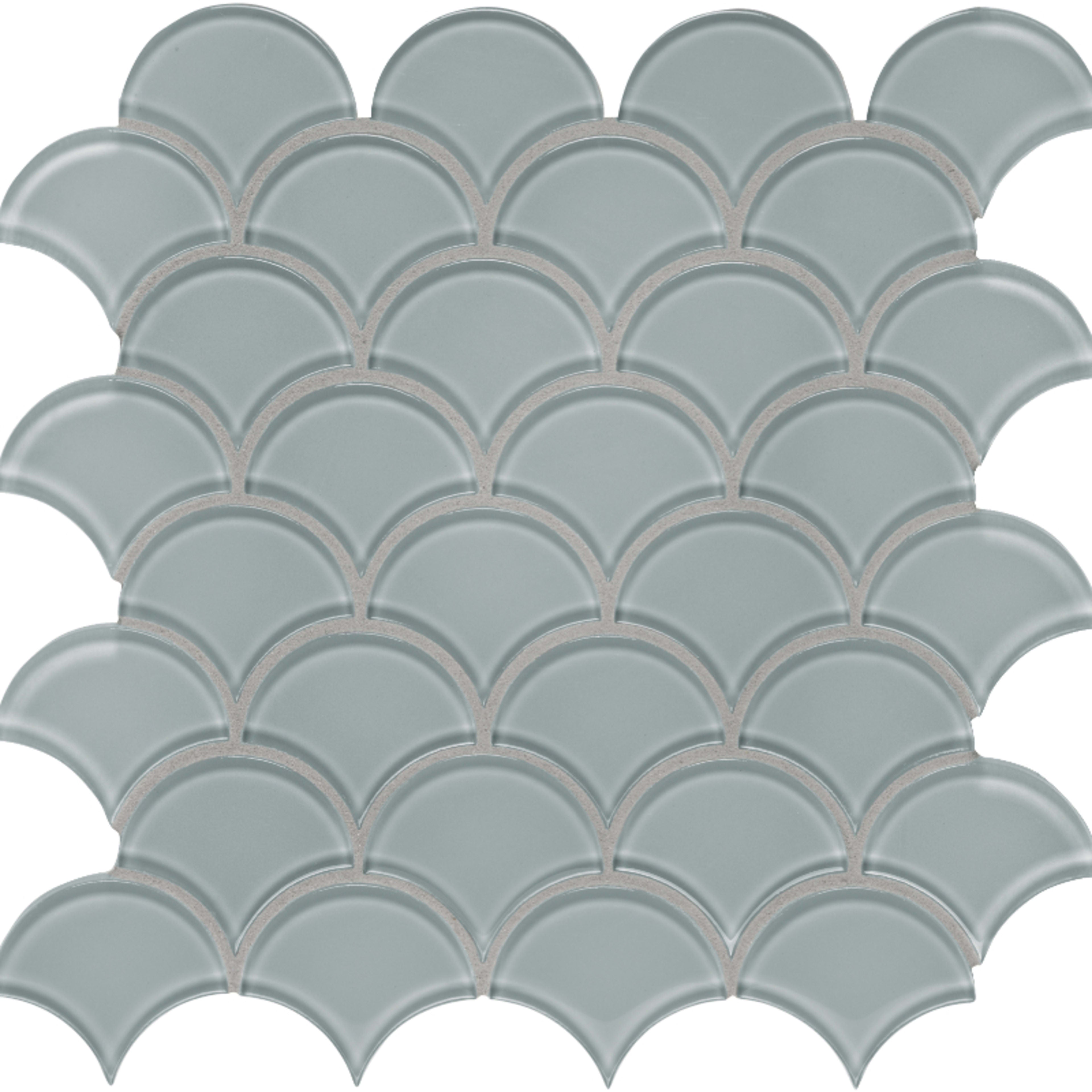 Element in Shadow Scallop Mosaic Glass Tile