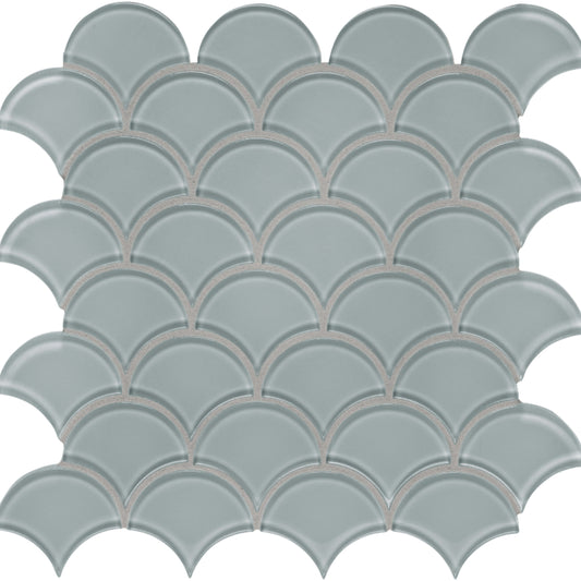 Element in Shadow Scallop Mosaic Glass Tile