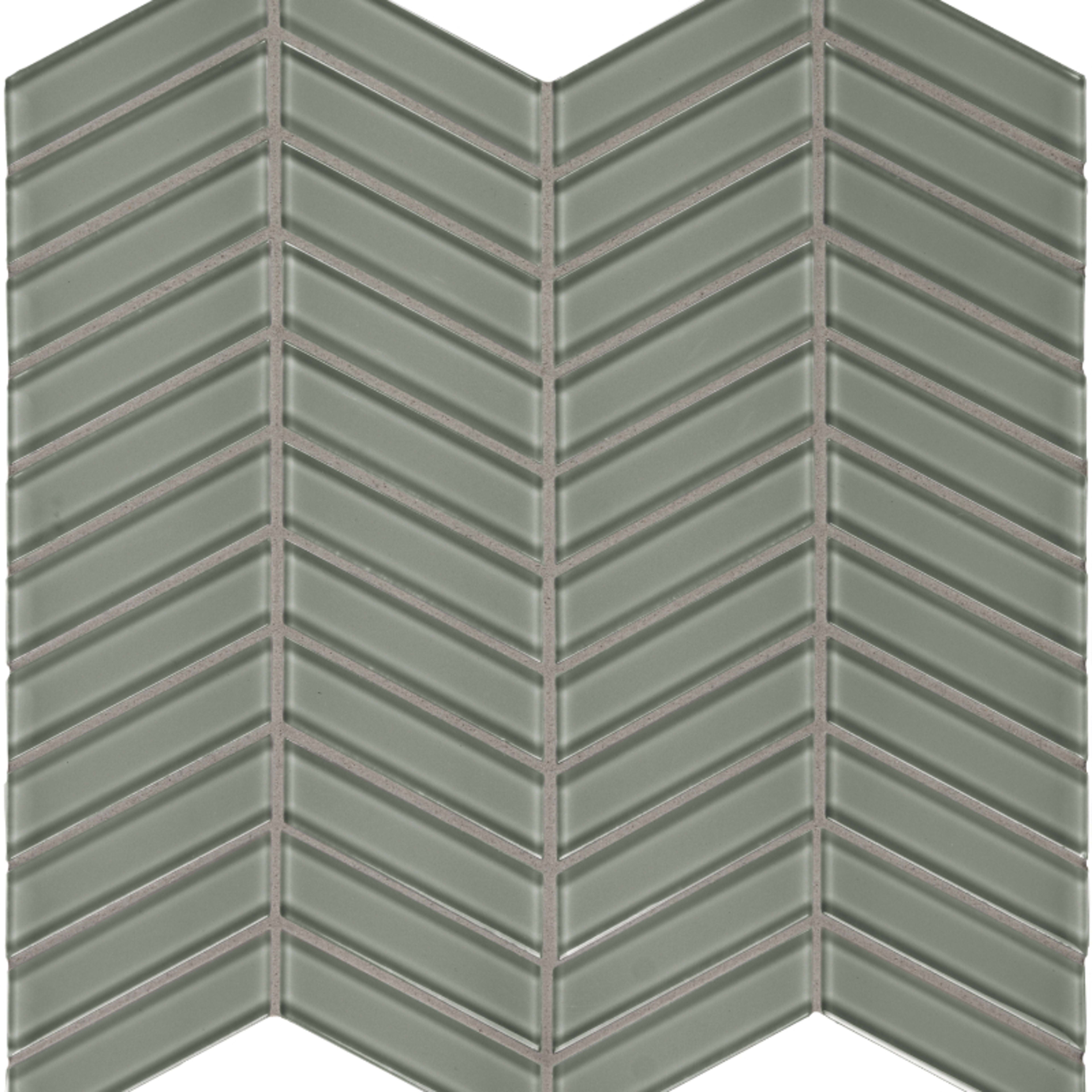 Element in Smoke Chevron Mosaic Glass Tile
