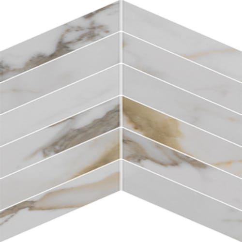 Alustra in Imperial Gold Calacatta Matte Chevron