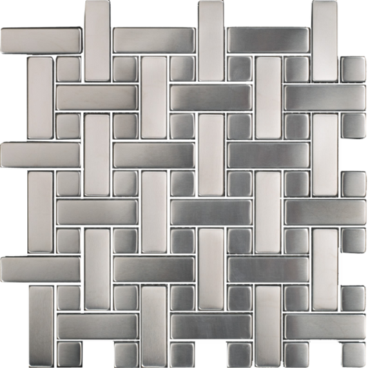Matrix in Stainless M12bw Metal Tile