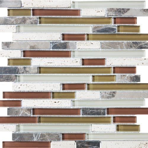 Bliss in Cabernet 12x12 Random Strip Mosaics