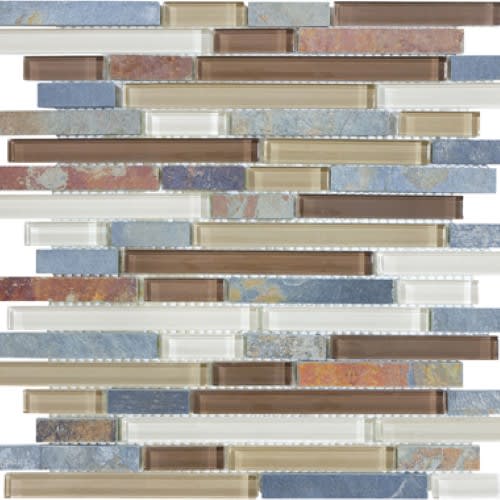 Bliss in Amber Tea 12x12 Random Strip Mosaics