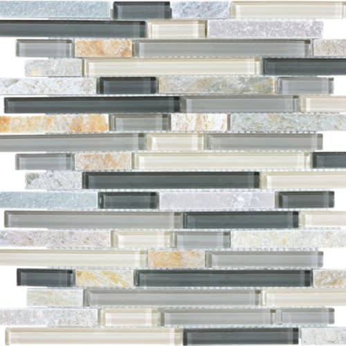 Bliss in Silver Aspen 12x12 Random Strip Mosaics