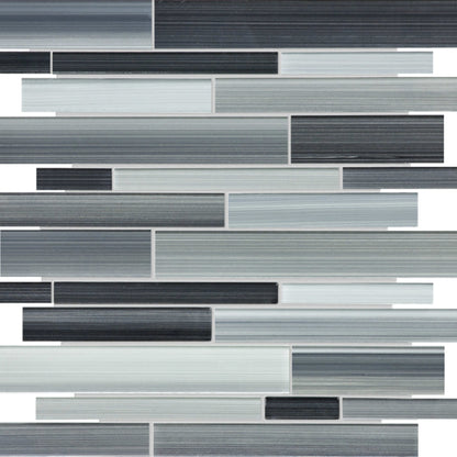 Fusion in Carbon Random Strip Mosaic Glass Tile