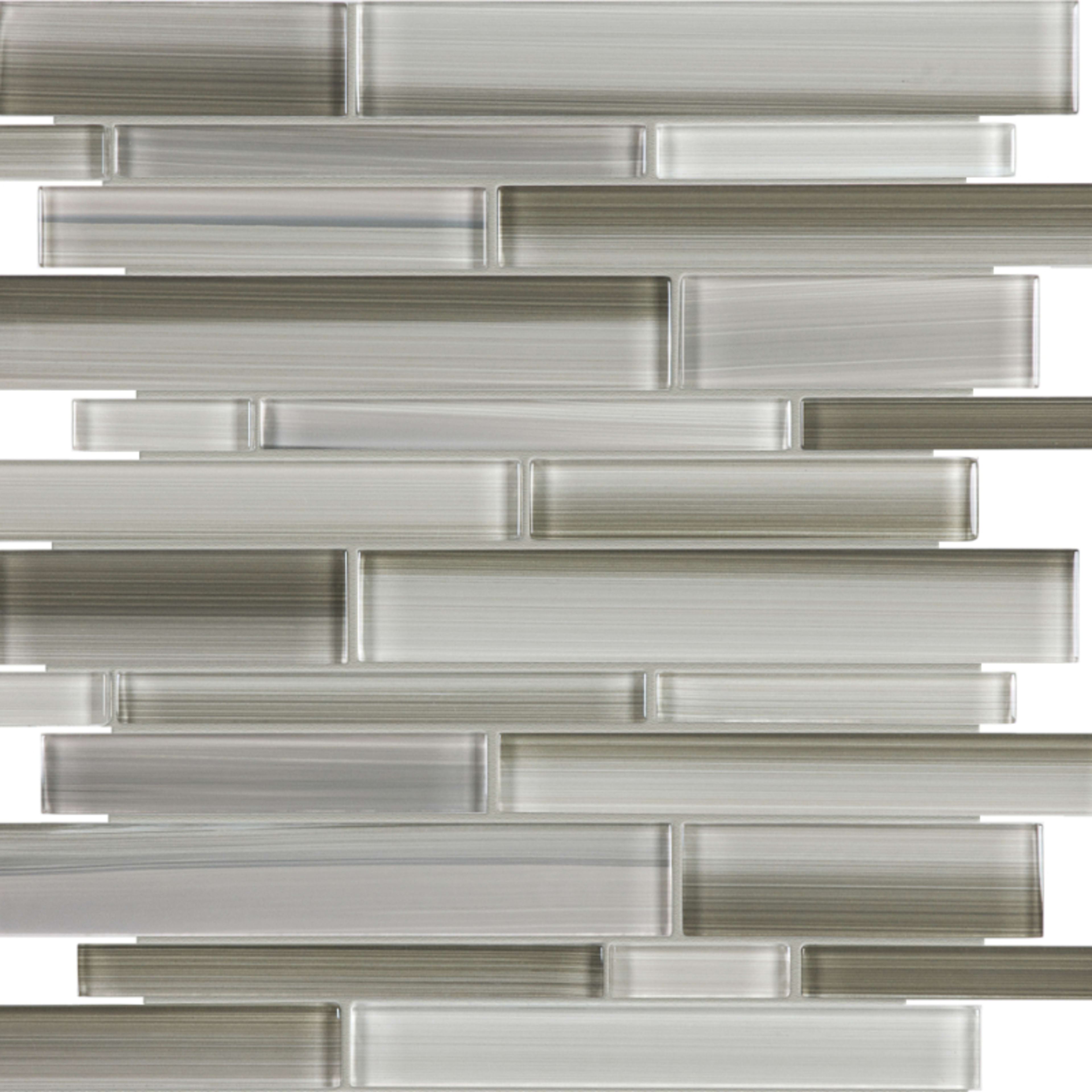 Fusion in Clay Random Strip Mosaic Glass Tile