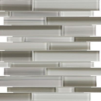 Fusion in Clay Random Strip Mosaic Glass Tile