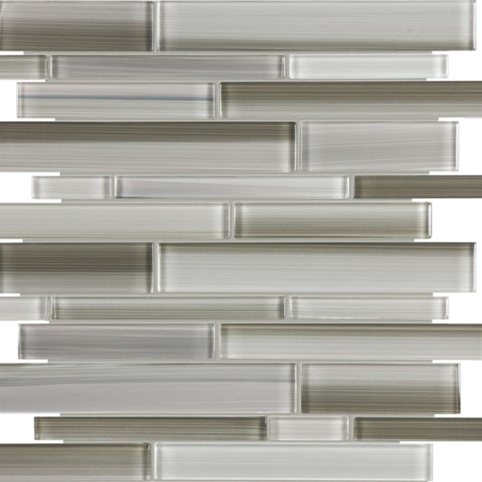 Fusion in Clay Random Strip Mosaic Glass Tile