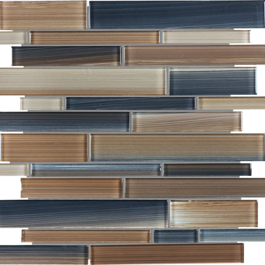 Fusion in Erosion Random Strip Mosaic Glass Tile