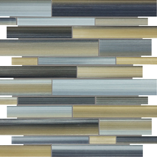 Fusion in Oxide Random Strip Mosaic Glass Tile