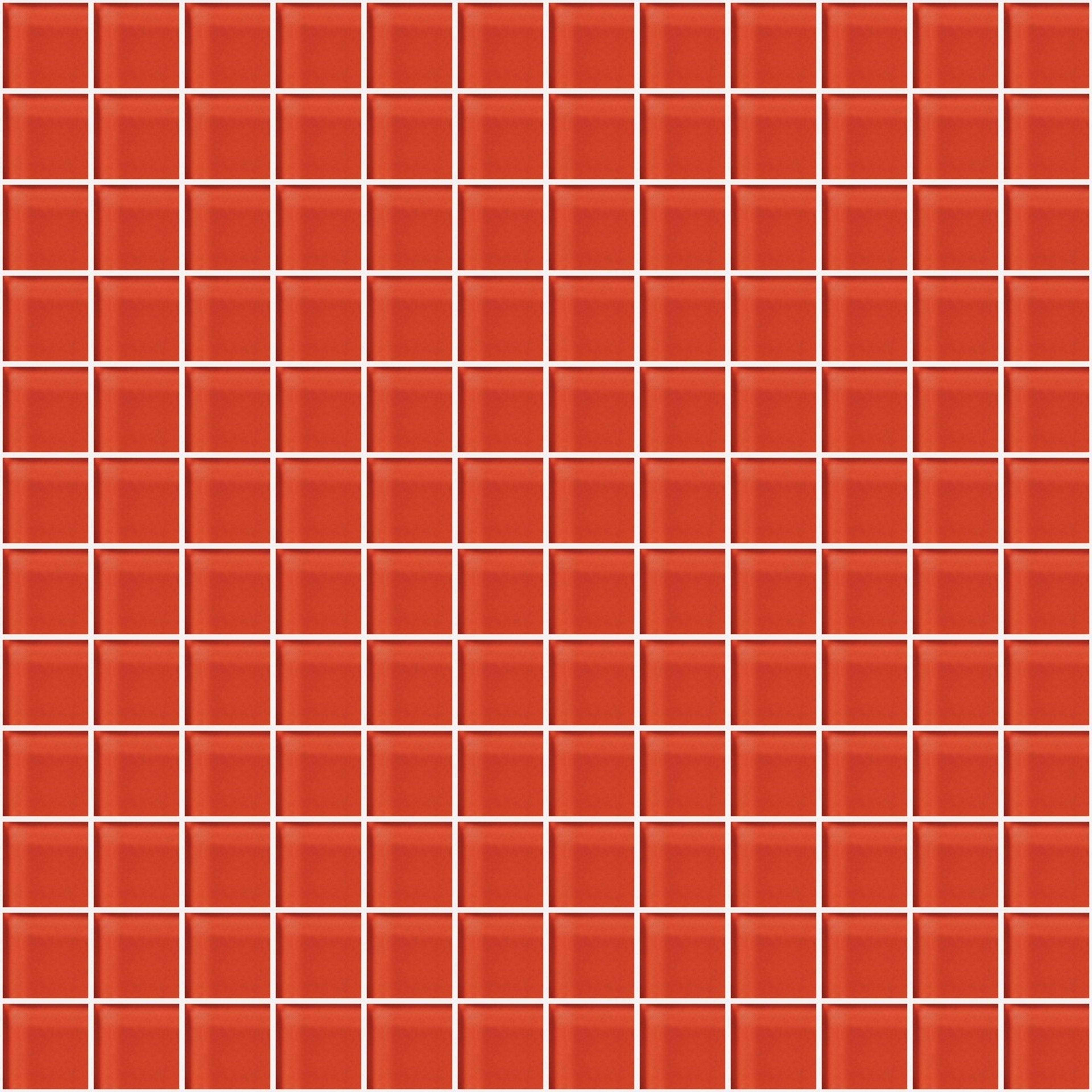 Glass Blox in Flame 1"x1" Glass Tile
