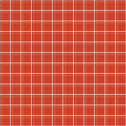 Glass Blox in Flame 1"x1" Glass Tile