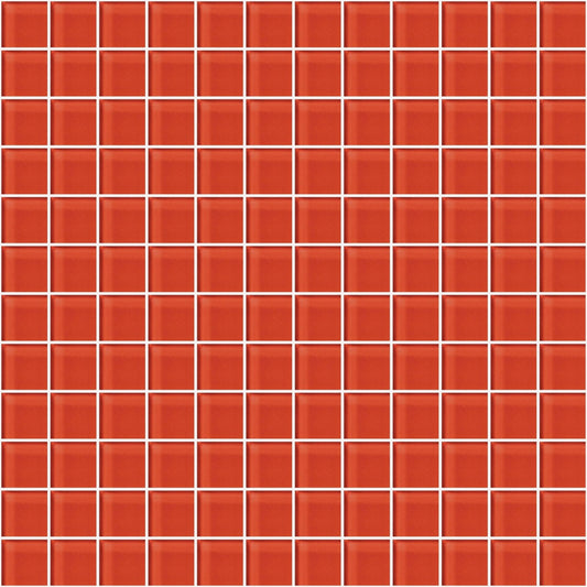 Glass Blox in Flame 1"x1" Glass Tile