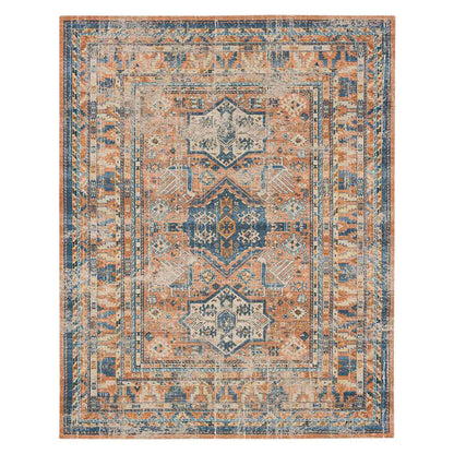 Haykota Terracotta/Rust Blue in Terracotta/Rust Blue 5'X8' Area Rugs