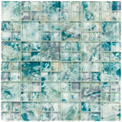 Splash in Island Turquoise Glass Tile