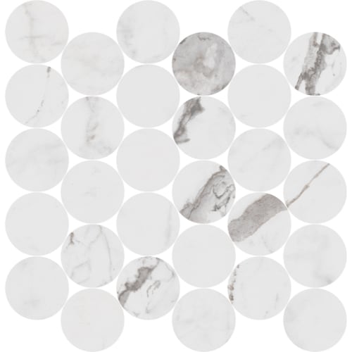 Indulge in Statuario Circle Mosaic Polished