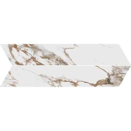 Indulge in Breccia Capraia Chevron Mosaic Matte