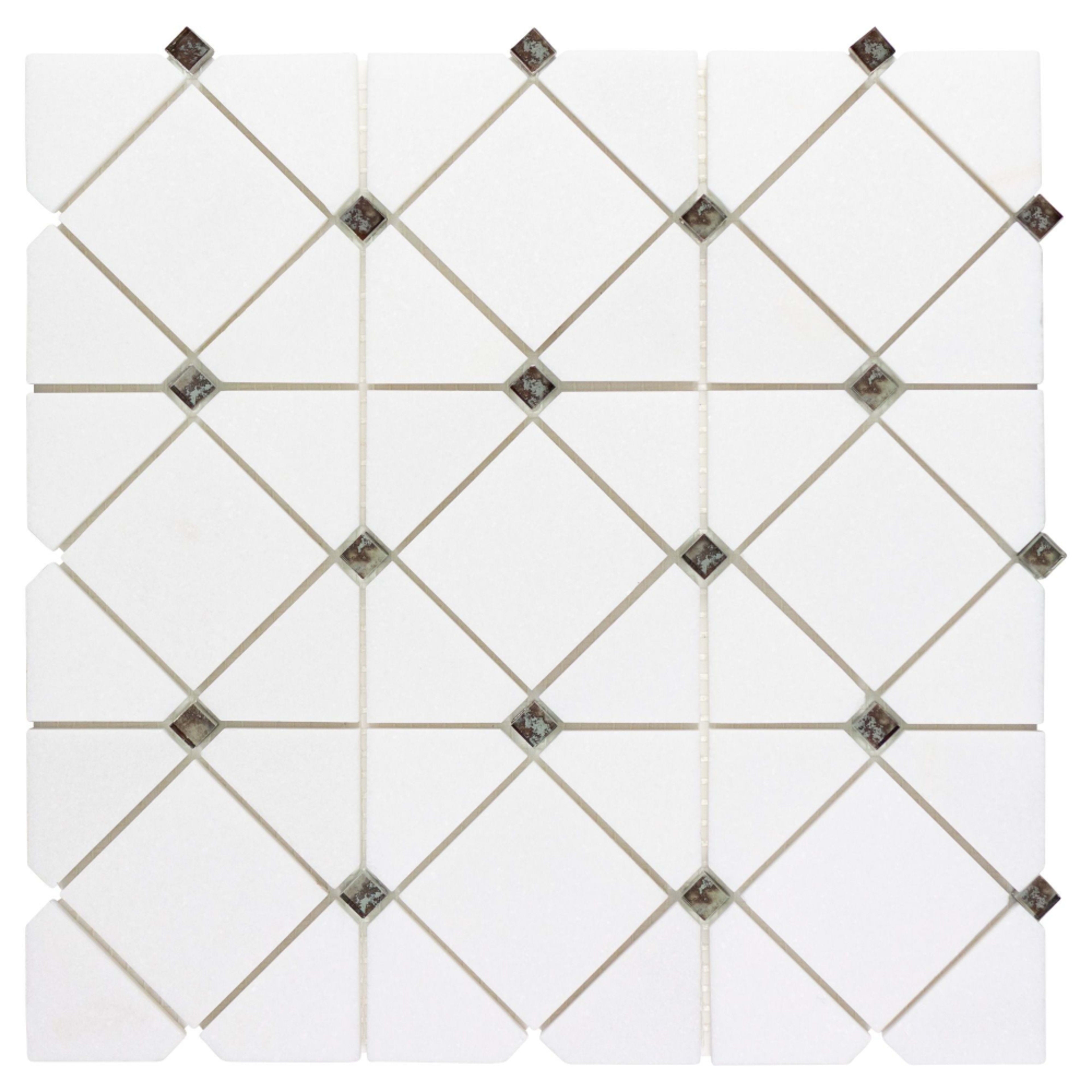Dazzle in Limelight Silver Glass Tile