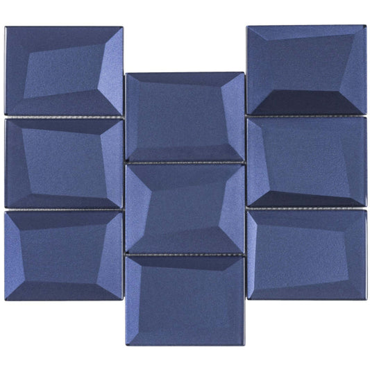 Monet Magic in Marina Blocks Glass Tile