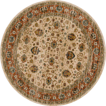 Koyna Cream in Cream 8'Round Area Rugs