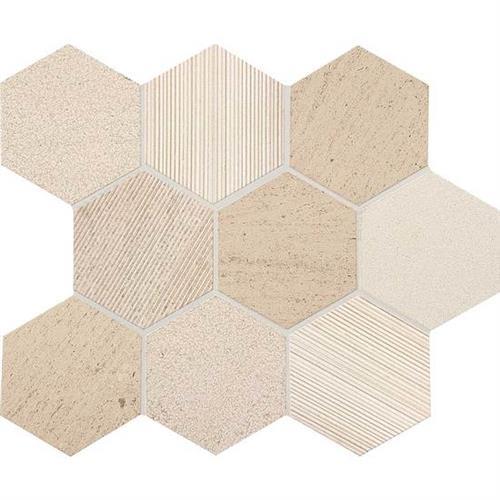 Ascend in Honest Greige Hexagon Mosaic Natural Stone