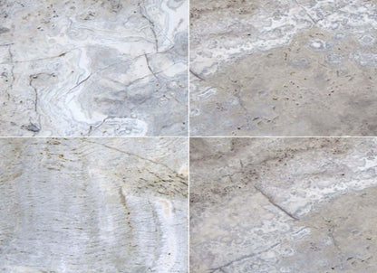 Silver Travertine in Gray-Light 24x24