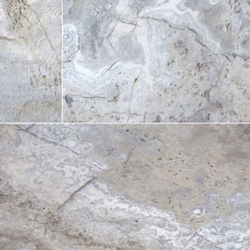 Silver Travertine in Gray-Light 8x16