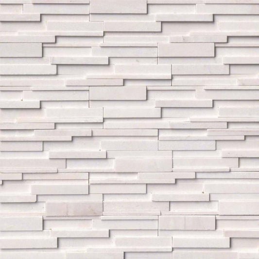 Rockmount Stacked Stone Collection in Arctic White 3d Natural Stone