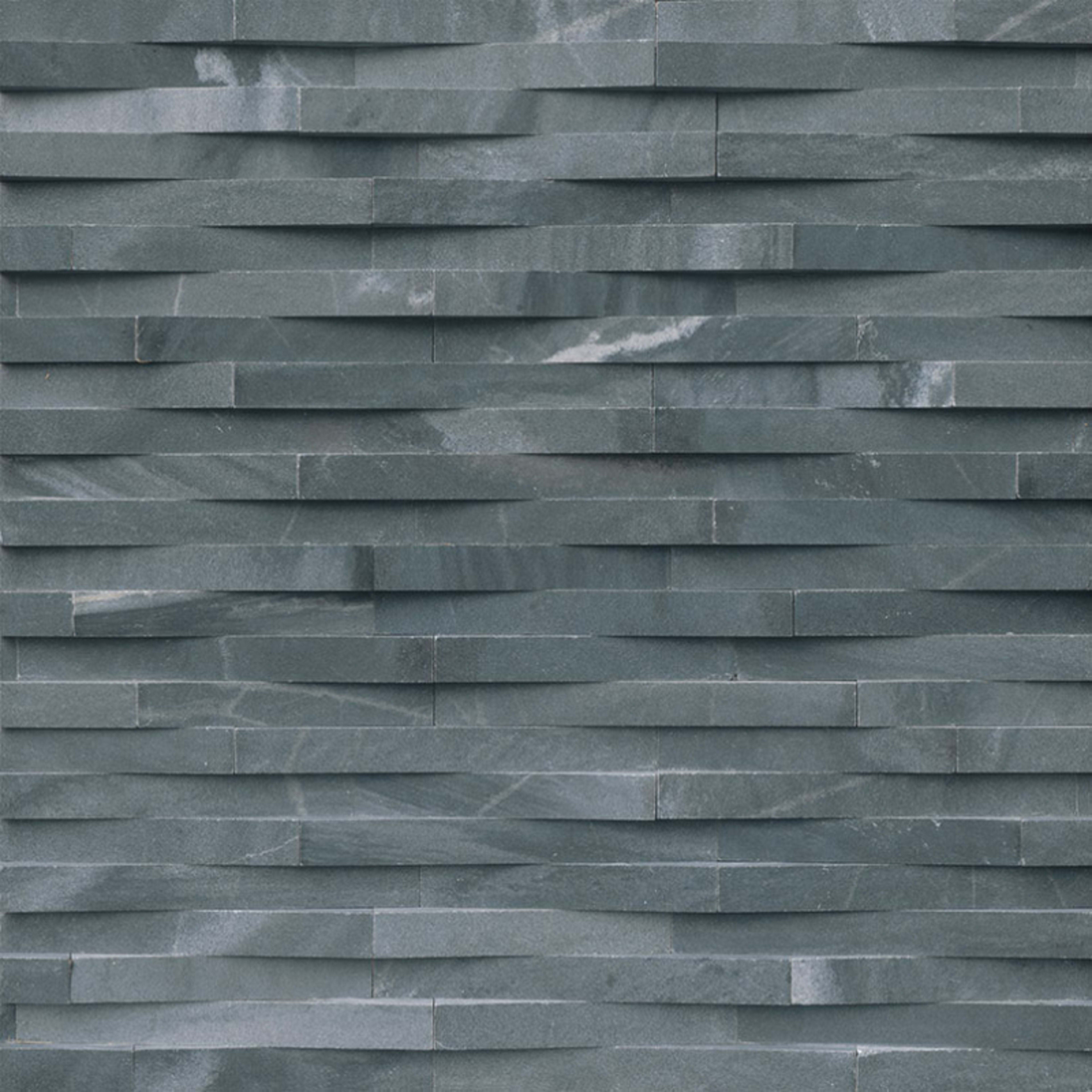 Rockmount Stacked Stone Collection in Cosmic Black 3d Wave Natural Stone