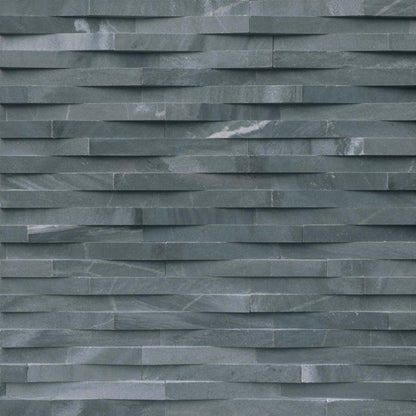 Rockmount Stacked Stone Collection in Cosmic Black 3d Wave Natural Stone