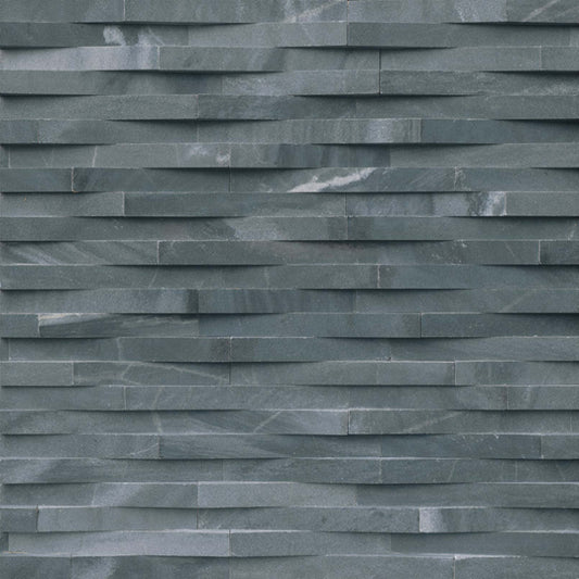 Rockmount Stacked Stone Collection in Cosmic Black 3d Wave Natural Stone
