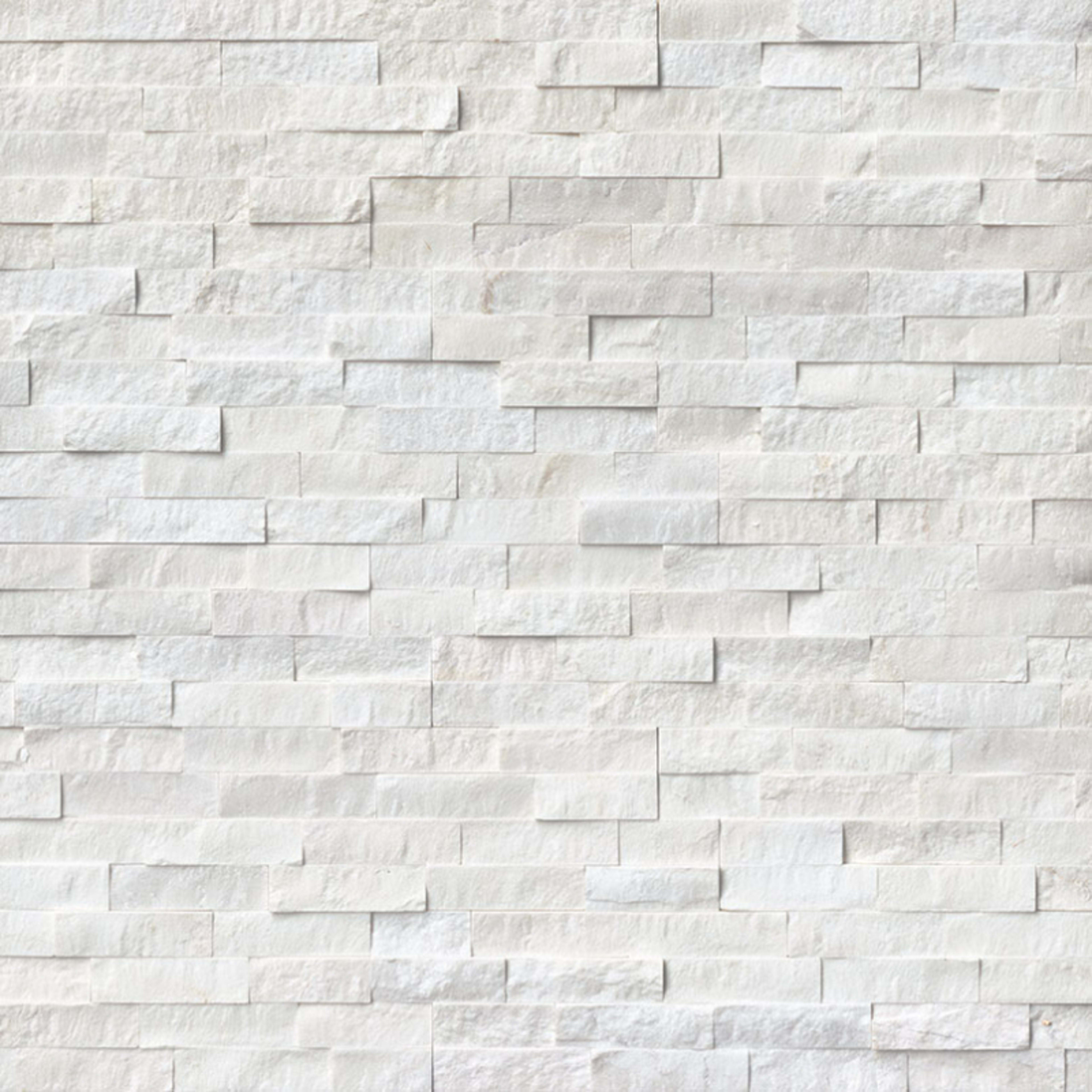 Rockmount Stacked Stone Collection in Cosmic White Natural Stone