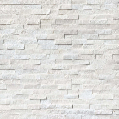 Rockmount Stacked Stone Collection in Cosmic White Natural Stone