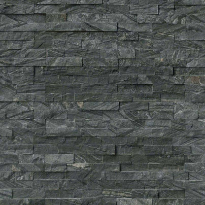 Rockmount Stacked Stone Collection in Glacial Black Natural Stone