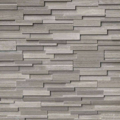 Rockmount Stacked Stone Collection in Gray Oak 3d Natural Stone