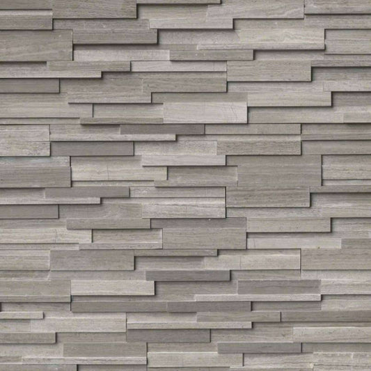 Rockmount Stacked Stone Collection in Gray Oak 3d Natural Stone