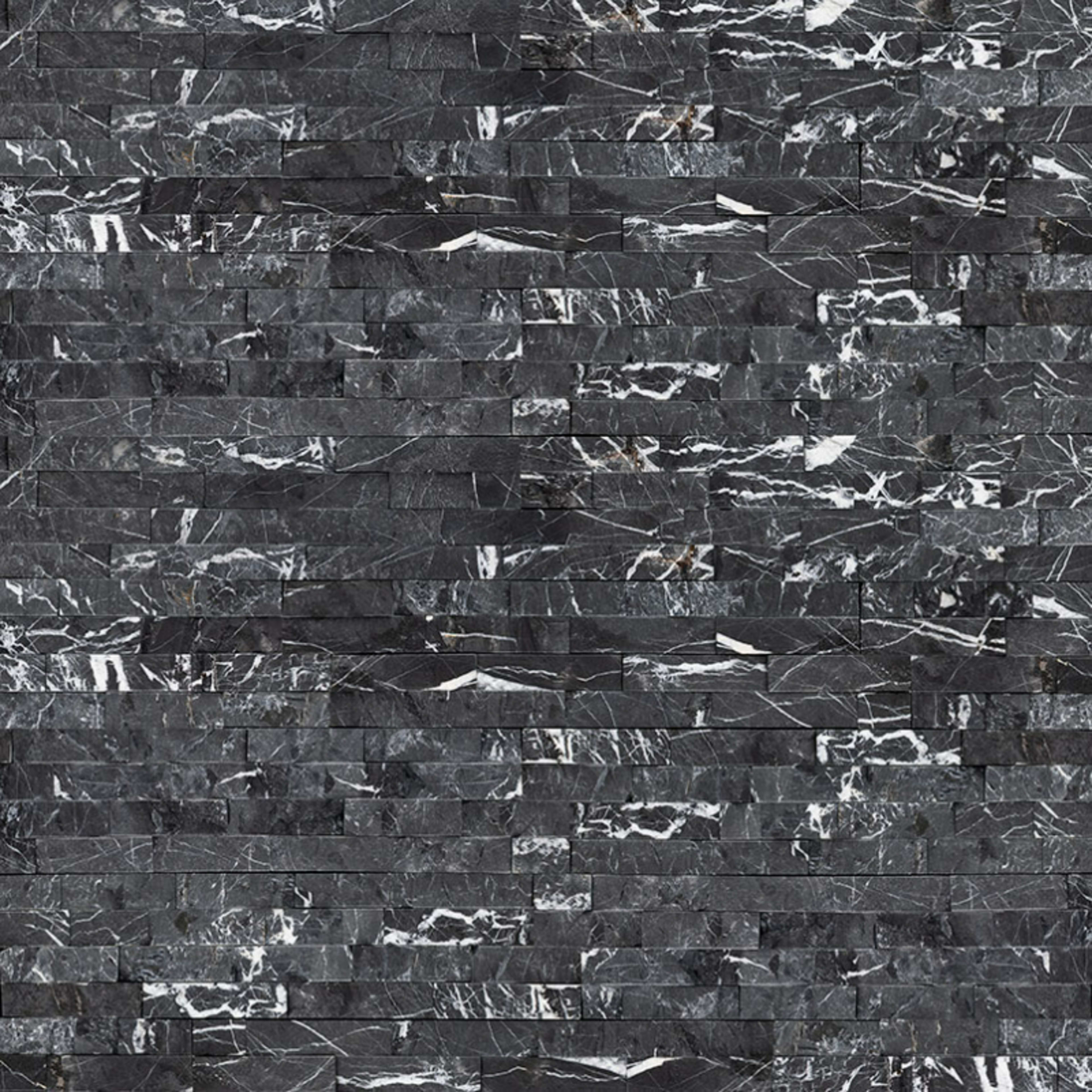 Rockmount Stacked Stone Collection in Marquina Nero Natural Stone