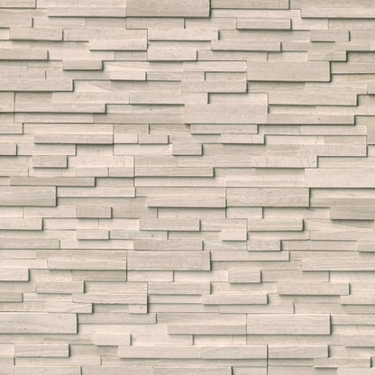 Rockmount Stacked Stone Collection in White Oak 3d Honed Natural Stone