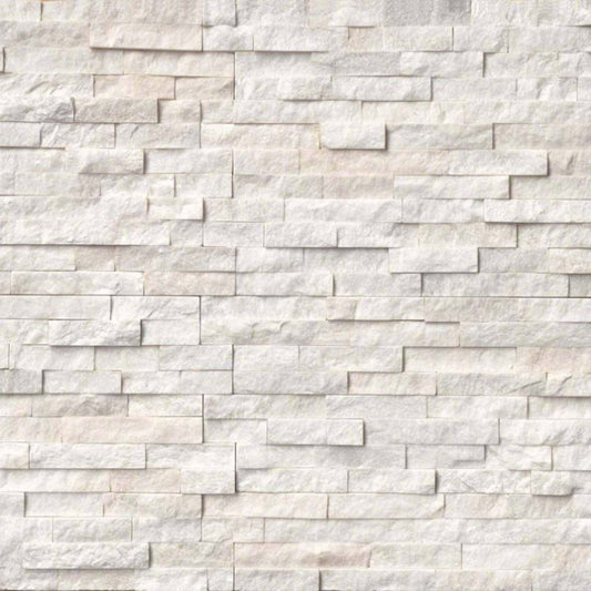 Rockmount Stacked Stone Collection in Arctic White Natural Stone