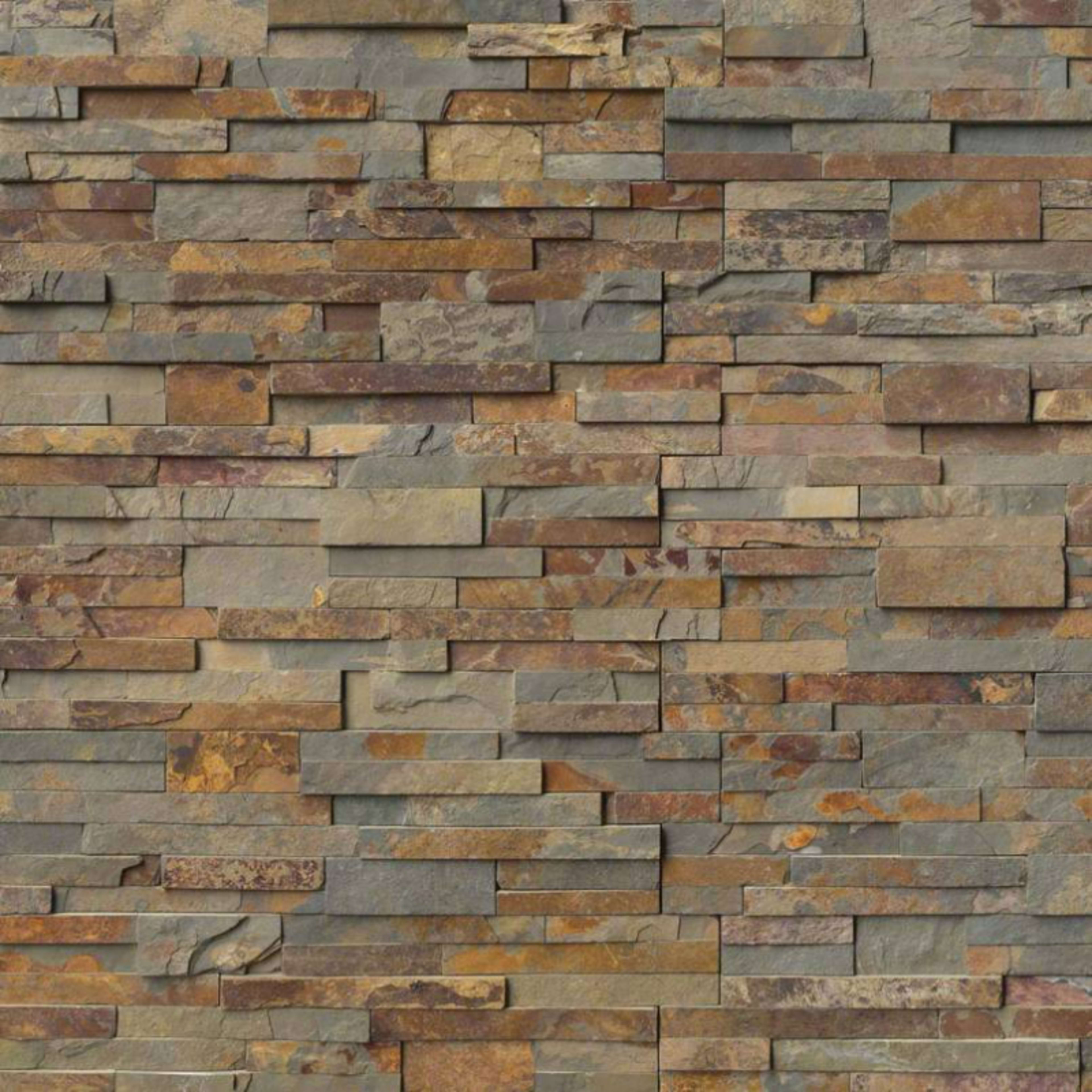 Rockmount Stacked Stone Collection in Gold Rush Natural Stone