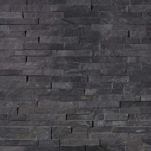 Rockmount Stacked Stone Collection in Premium Black Natural Stone