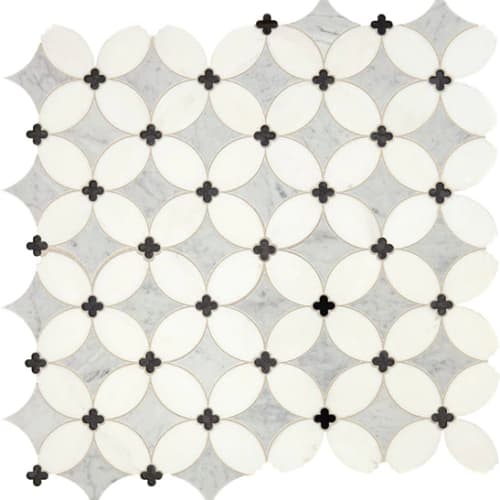 Lavaliere in Carrara/Thassos/Blk Ant Mirror Petal