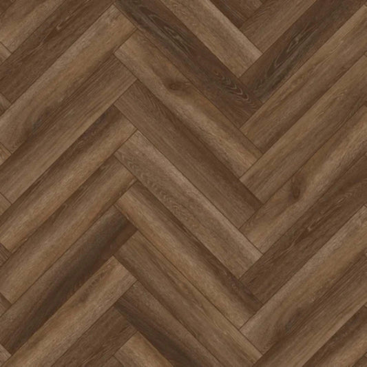Herringbone - Lenox Peak in Rosewood Luxury Vinyl