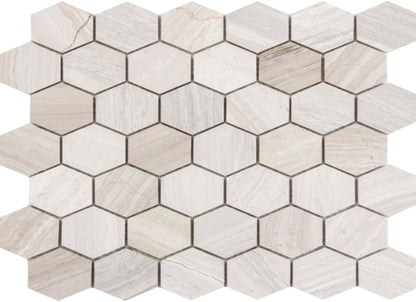 Metro in Cream - 2" Mixed Hexagon Honed